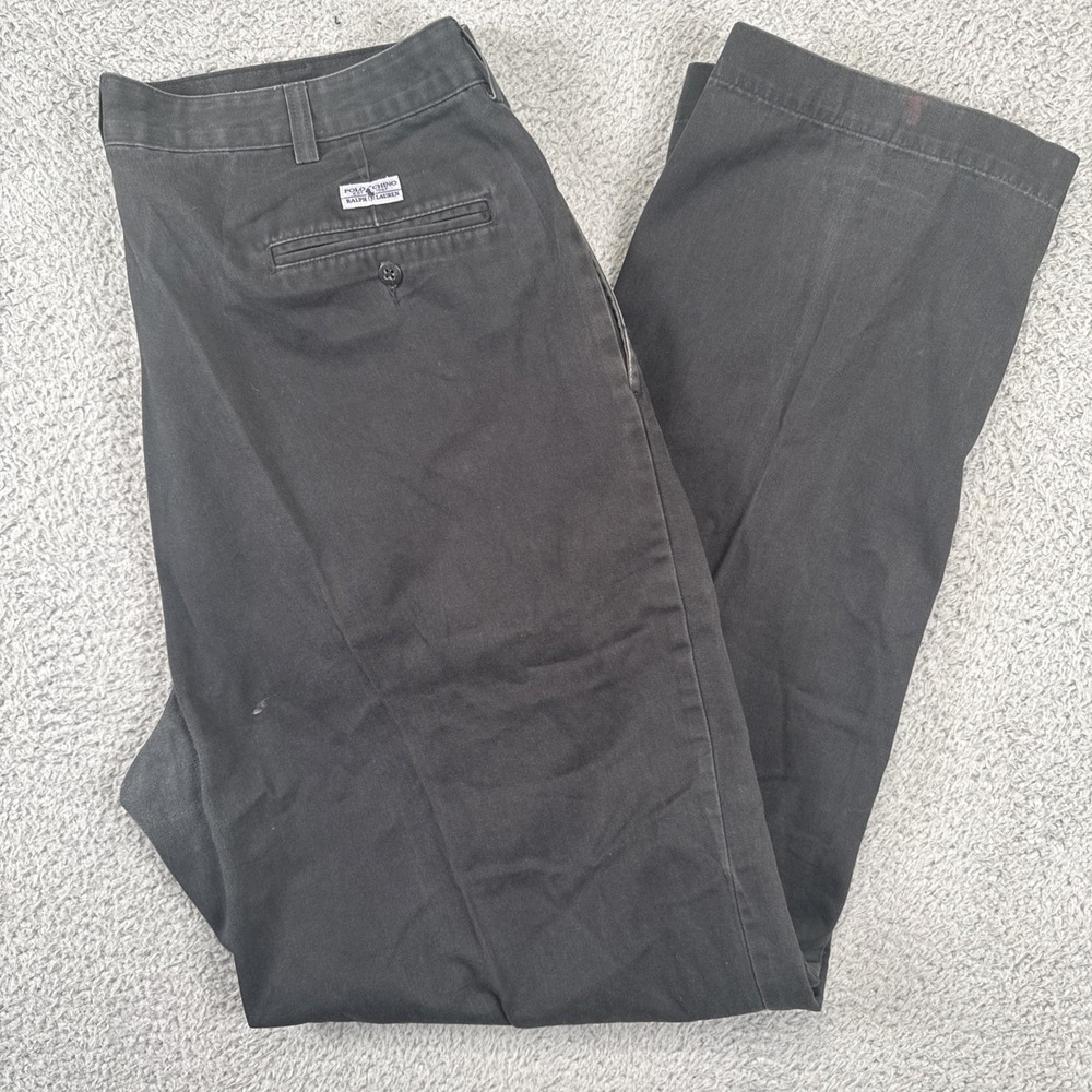 Vintage Polo Ralph Lauren Andrew Pants Mens 38x34 Black Pleated Trousers